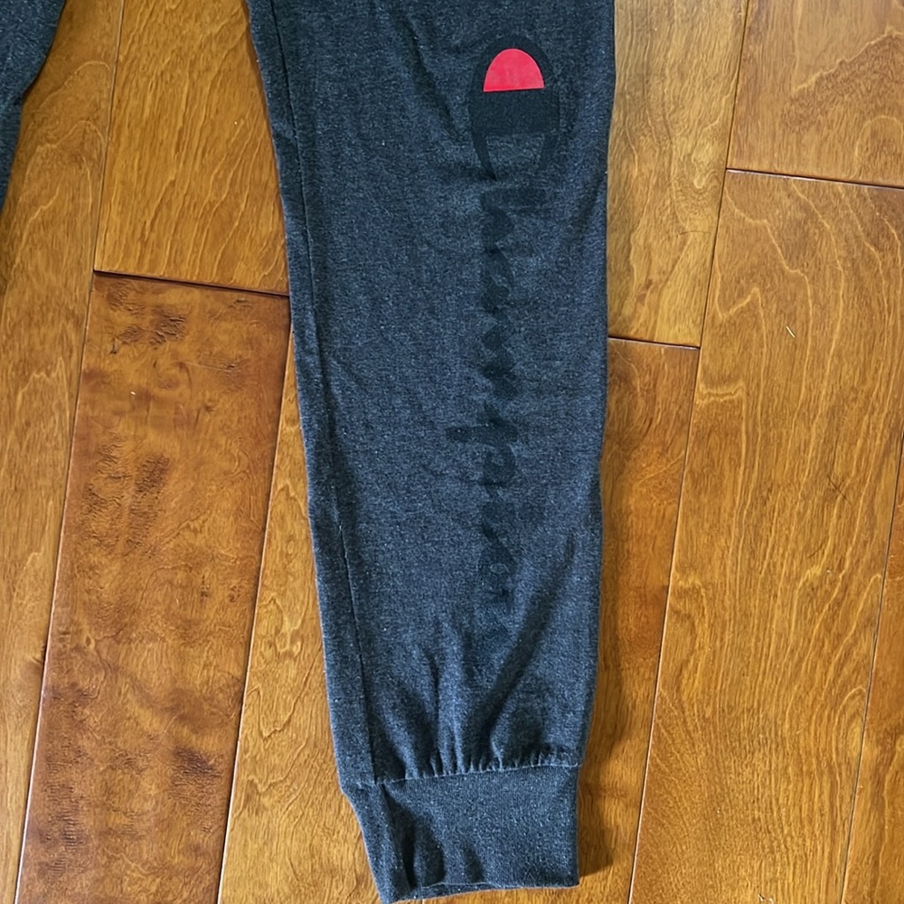 Champion Charcoal Grey Lightweight Sweatpants Tapered Ankles Size M Casual - Picture 3 of 10